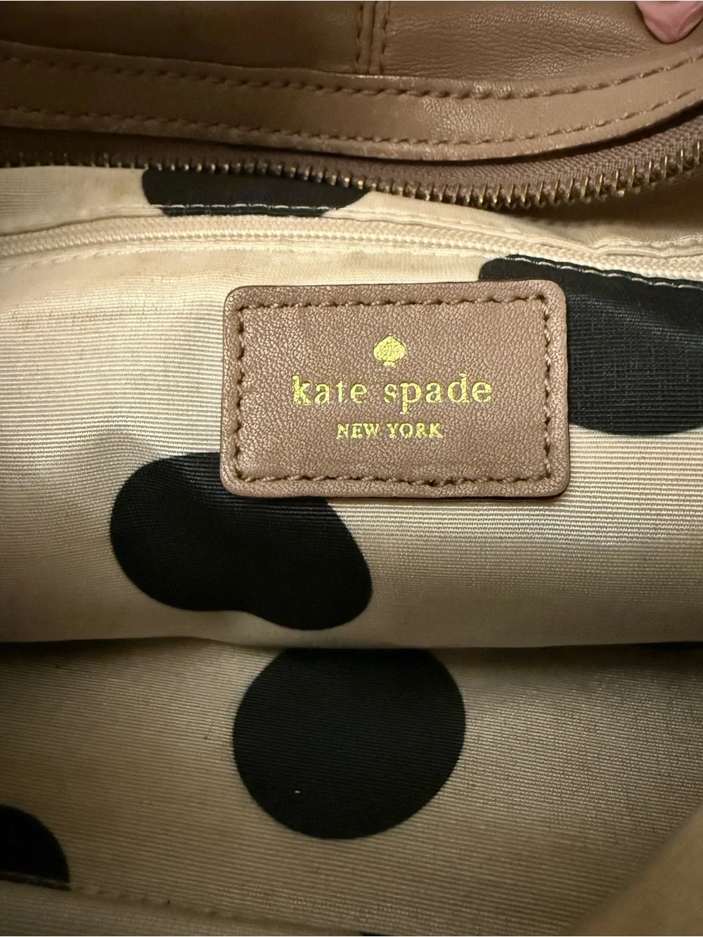 Kate Spade Baxter Street Catalina Taupe Leather Satchel Handbag